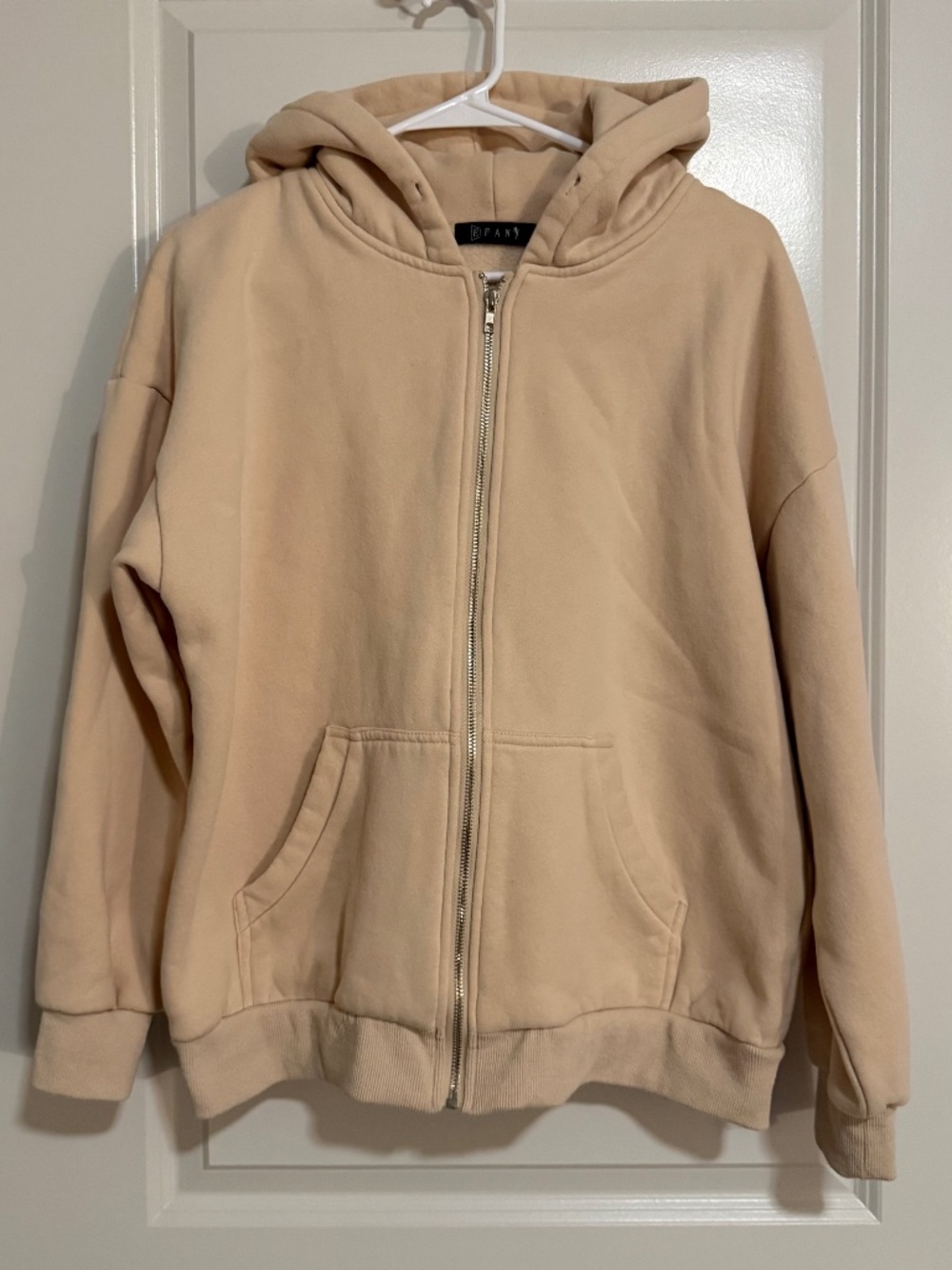 Women's EFAN Full Zip Hoodie Jacket Beige Small